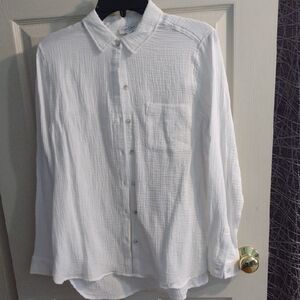 Jessica Simpson White Casual Button-Down Shirt